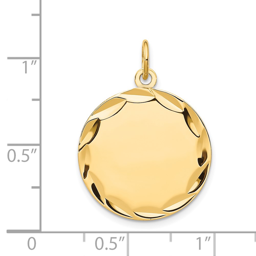 14k Etched .013 Gauge Engravable Round Disc Charm (XM155/13)