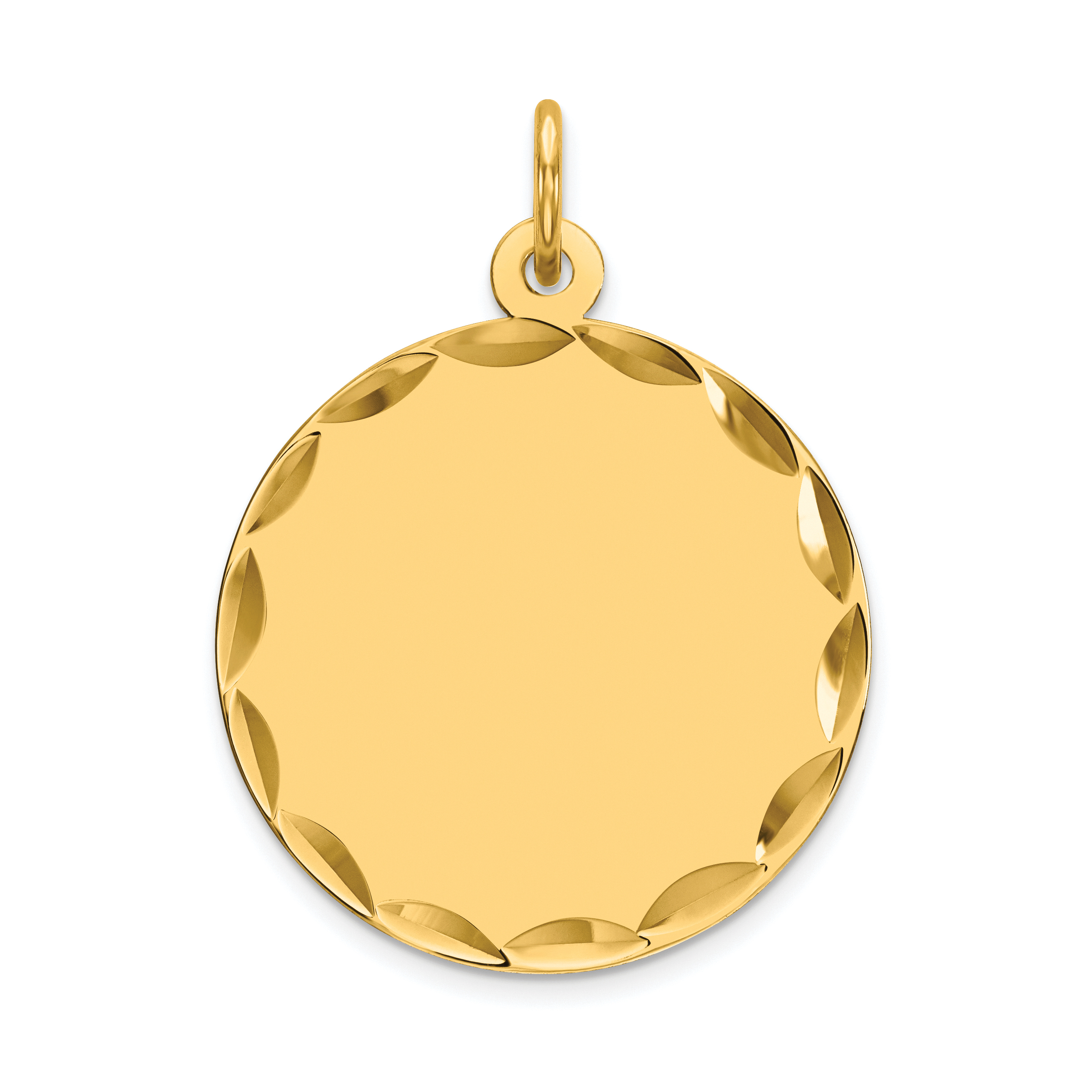 14k Etched .011 Gauge Engravable Round Disc Charm (XM155/11)