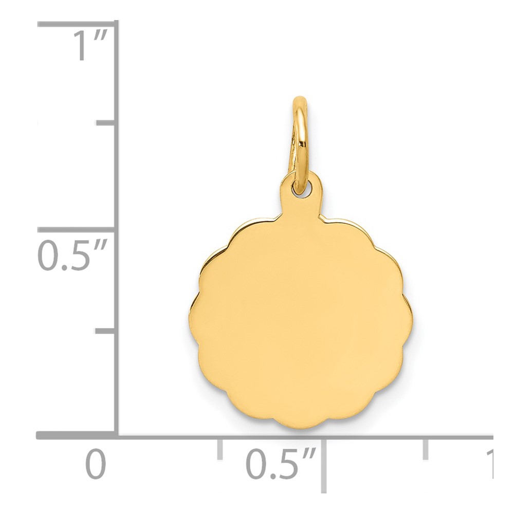 14k .013 Gauge Engravable Scalloped Disc Charm (XM164/13)