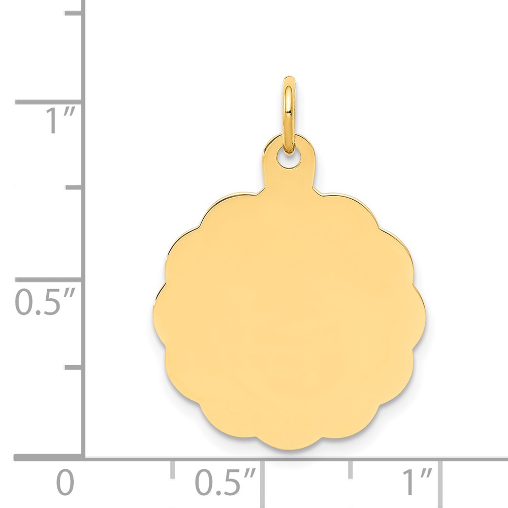 14k .011 Gauge Engravable Scalloped Disc Charm (XM165/11)