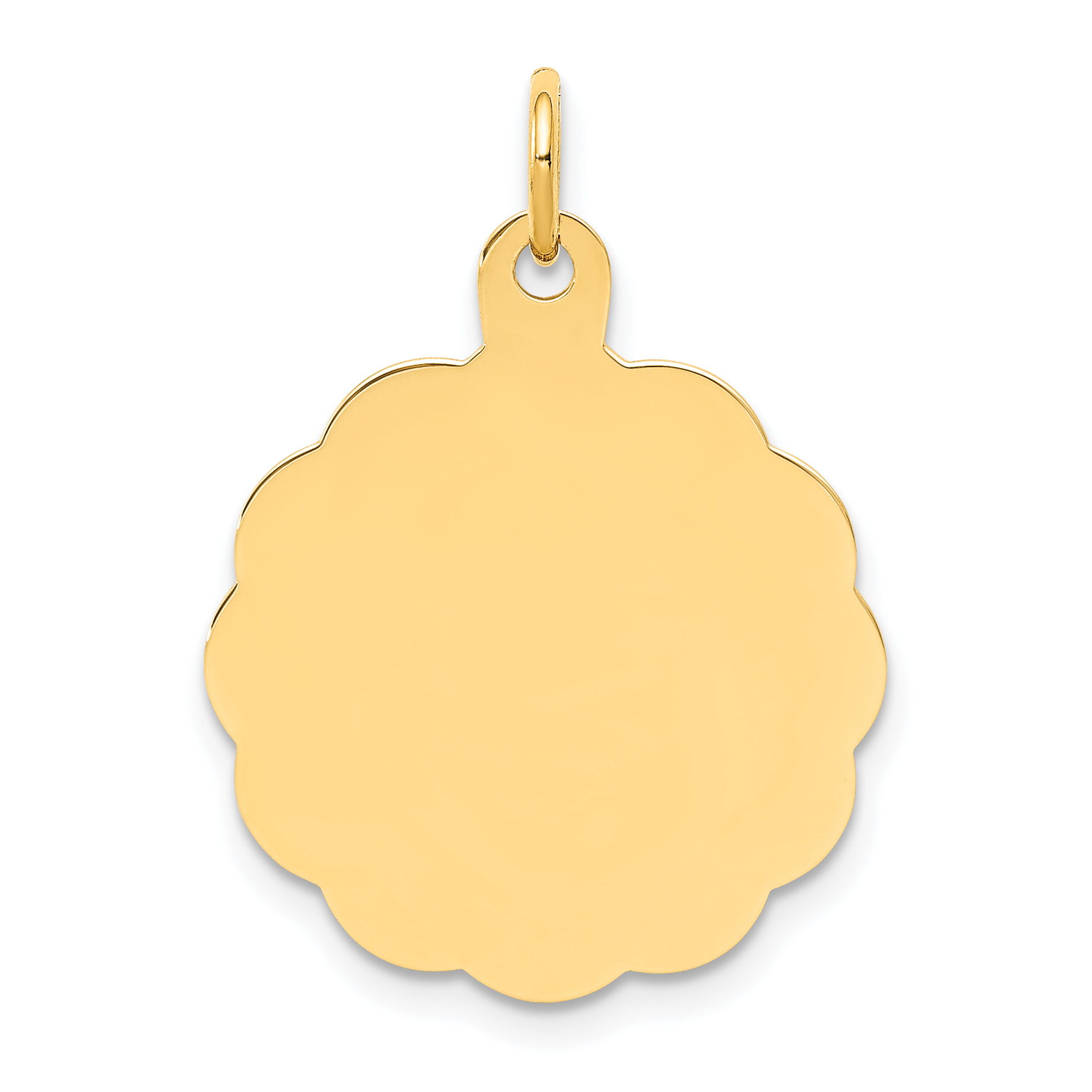 14k .011 Gauge Engravable Scalloped Disc Charm (XM165/11)