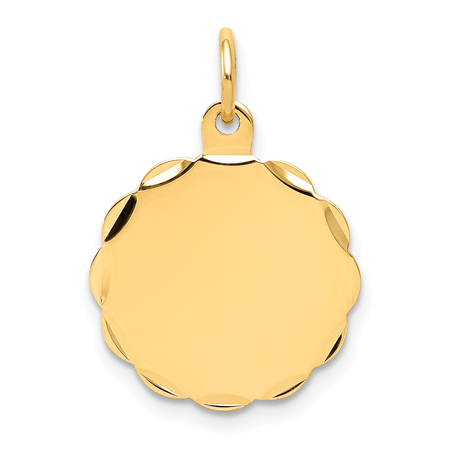 14k .035 Gauge Engravable Scalloped Disc Charm (XM168/35)