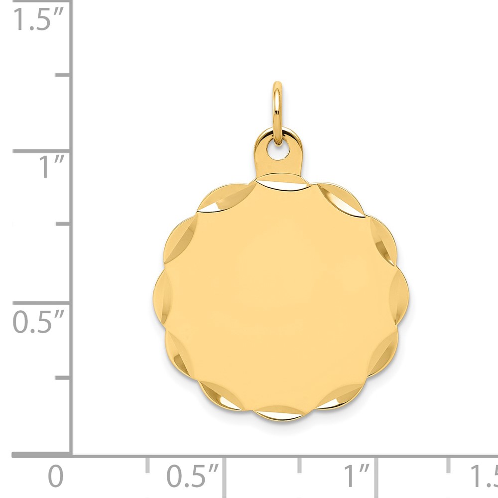 14k .018 Gauge Engravable Scalloped Disc Charm (XM169/18)