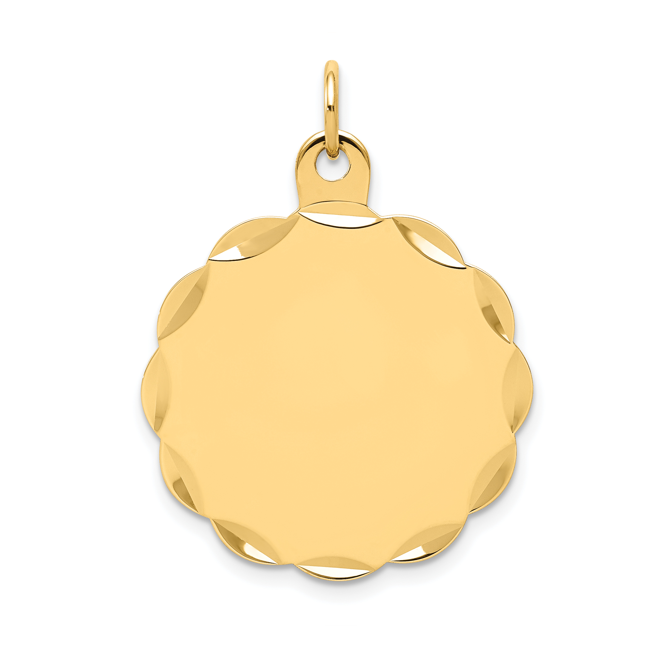 14k .018 Gauge Engravable Scalloped Disc Charm (XM169/18)