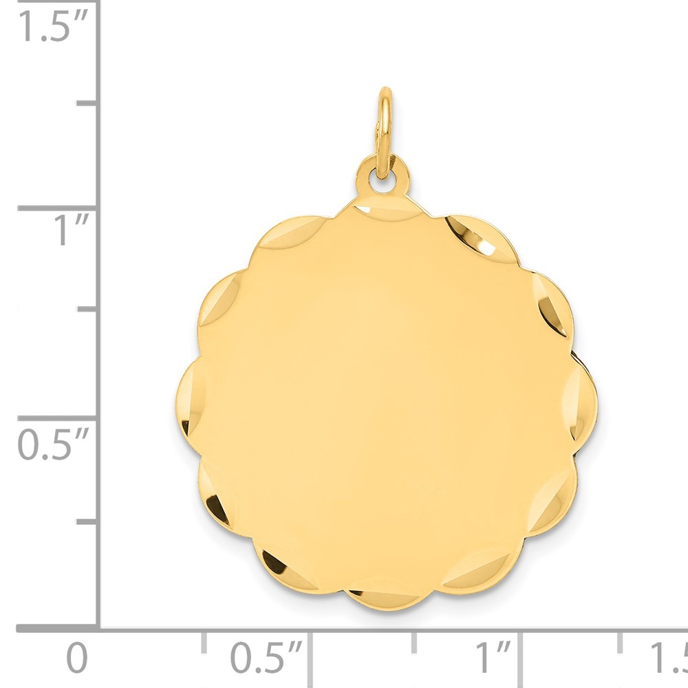 14k .035 Gauge Engravable Scalloped Disc Charm (XM170/35)