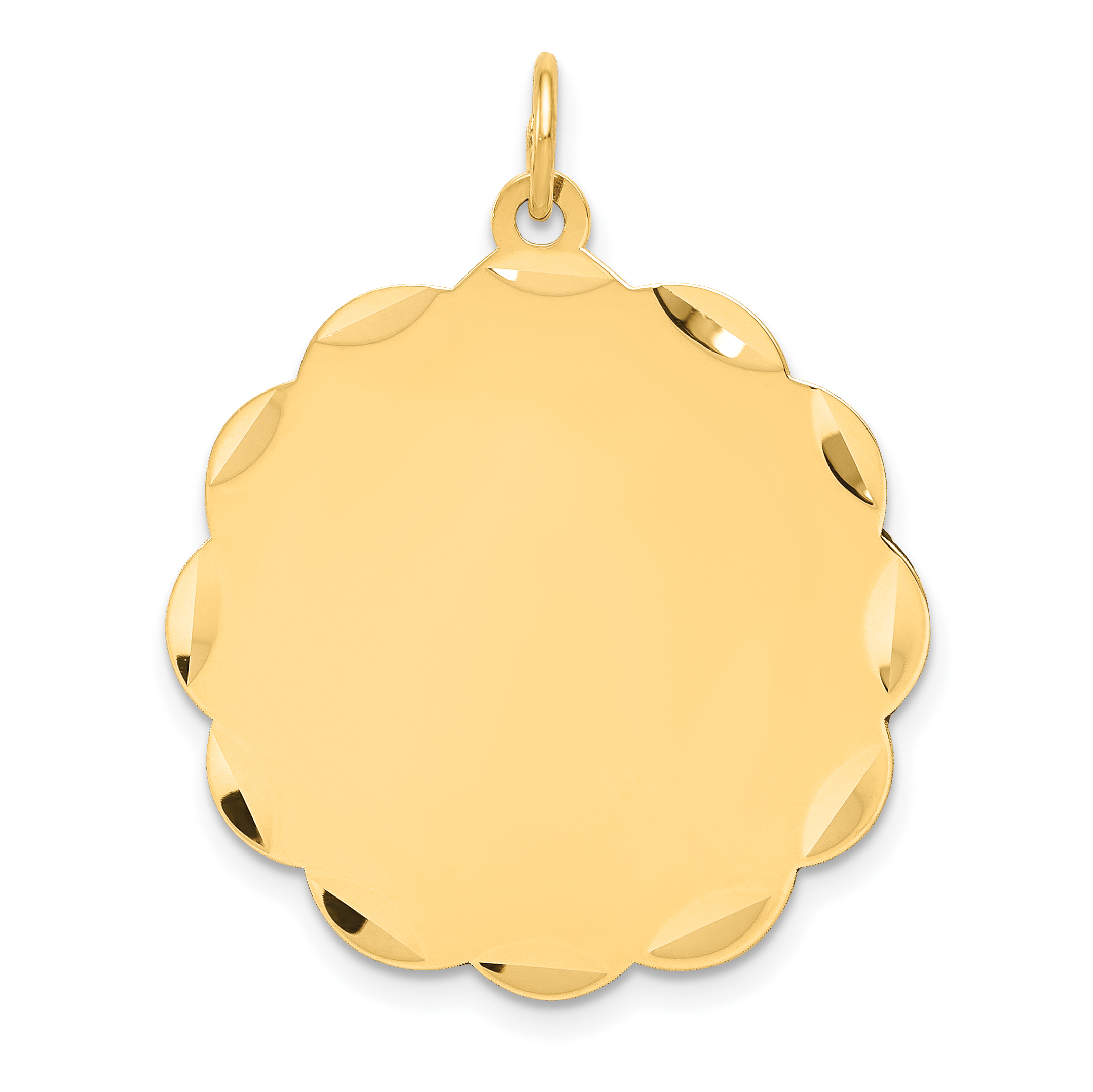 14k .035 Gauge Engravable Scalloped Disc Charm (XM170/35)