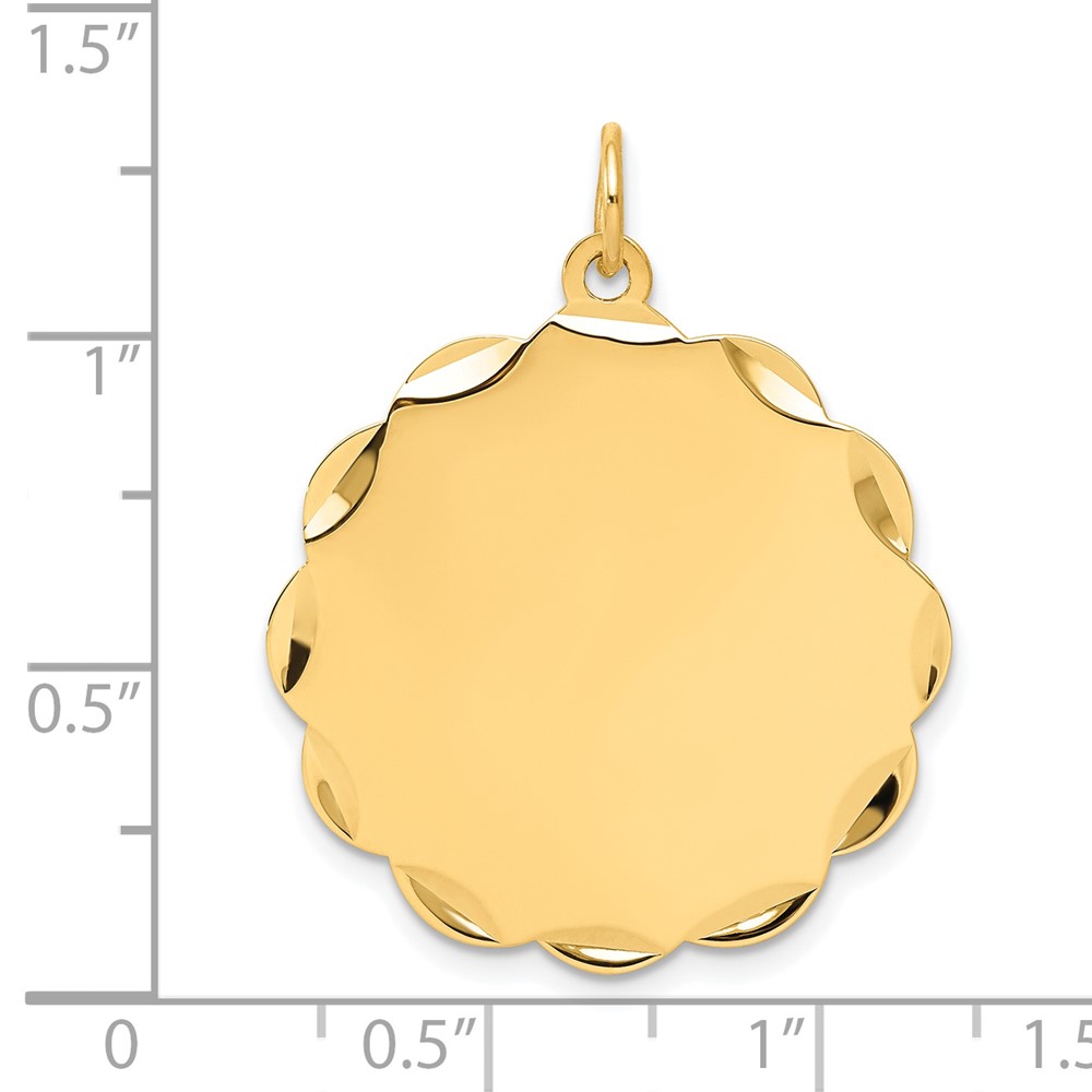 14k .035 Gauge Engravable Scalloped Disc Charm (XM171/35)