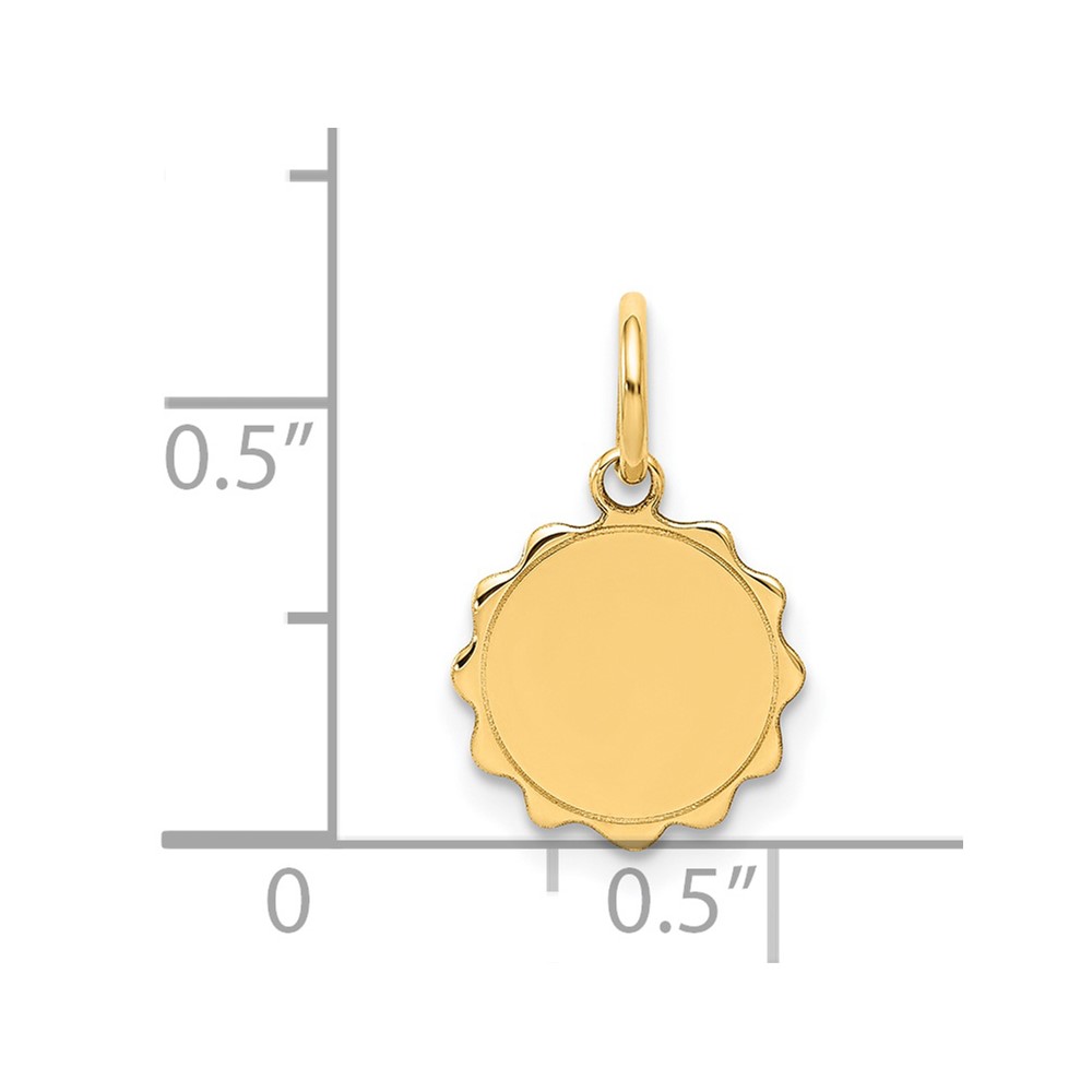 14k .009 Gauge Engravable Scalloped Disc Charm (XM173/09)