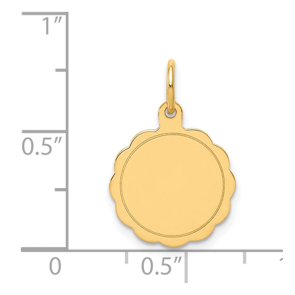 14k .013 Gauge Engravable Scalloped Disc Charm (XM174/13)