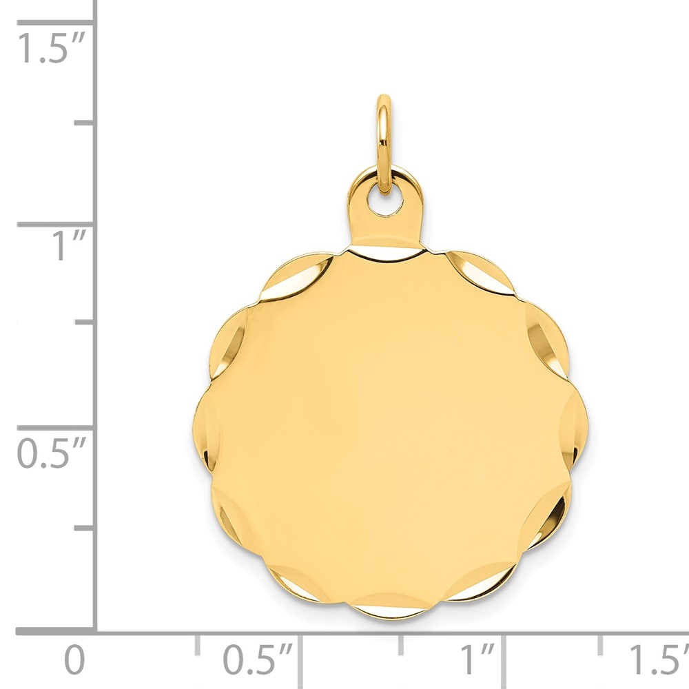 14k .018 Gauge Engravable Scalloped Disc Charm (XM175/18)