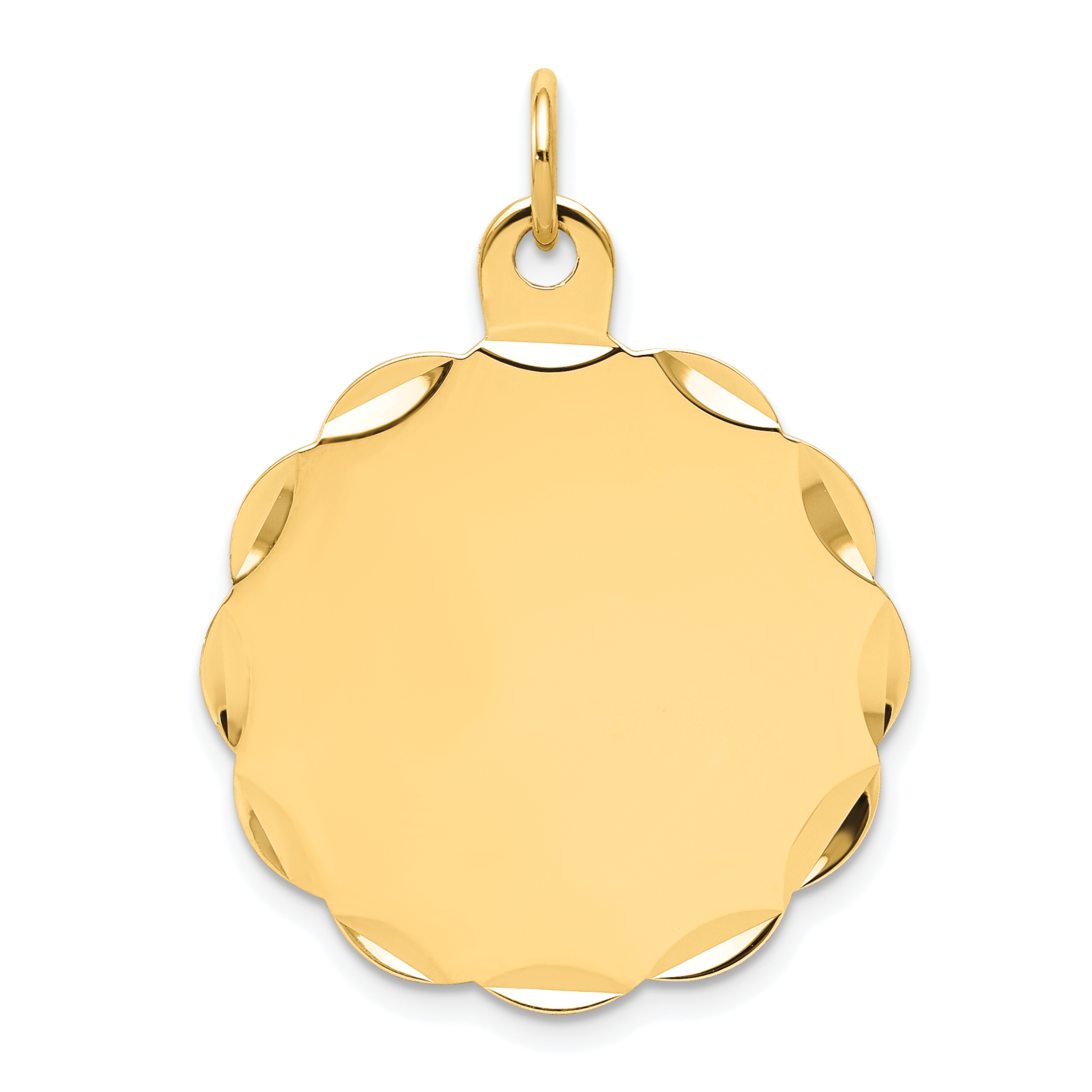 14k .018 Gauge Engravable Scalloped Disc Charm (XM175/18)