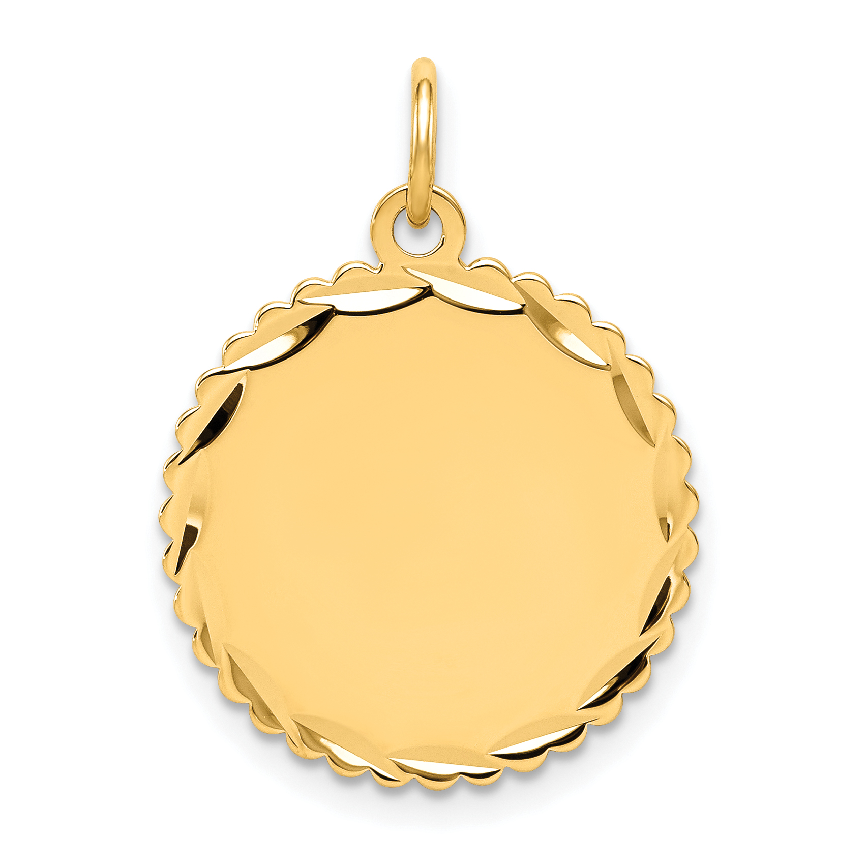 14k .018 Gauge Engravable Scalloped Disc Charm (XM176/18)