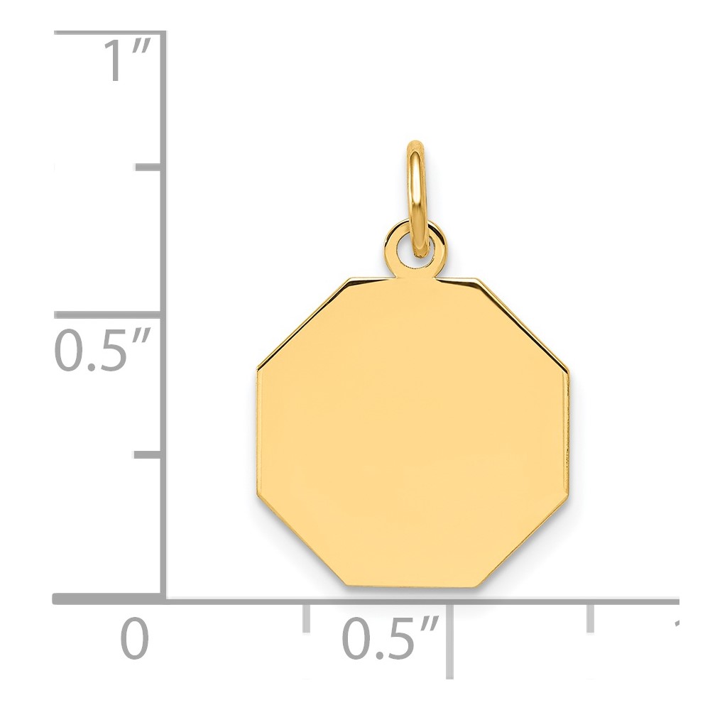 14k Plain .027 Gauge Engravable Octagonal Disc Charm (XM179/27)