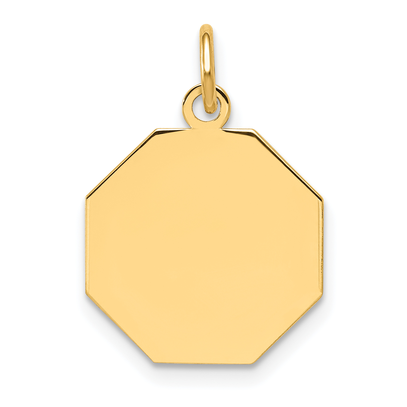14k Plain .027 Gauge Engravable Octagonal Disc Charm (XM179/27)