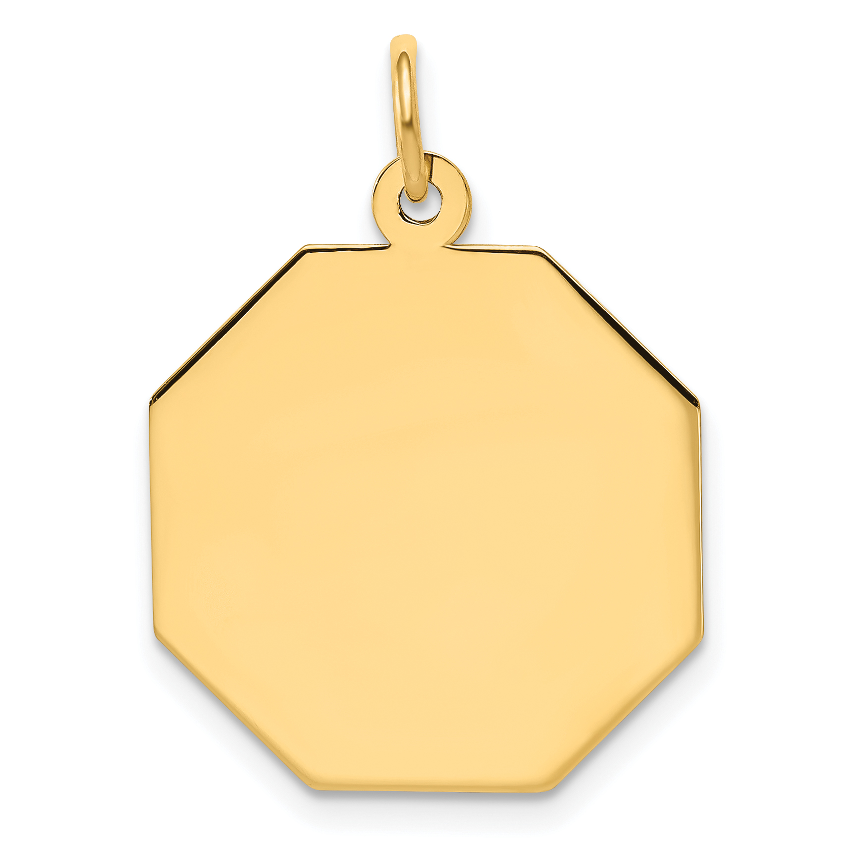 14k Plain .009 Gauge Engravable Octagonal Disc Charm (XM181/09)
