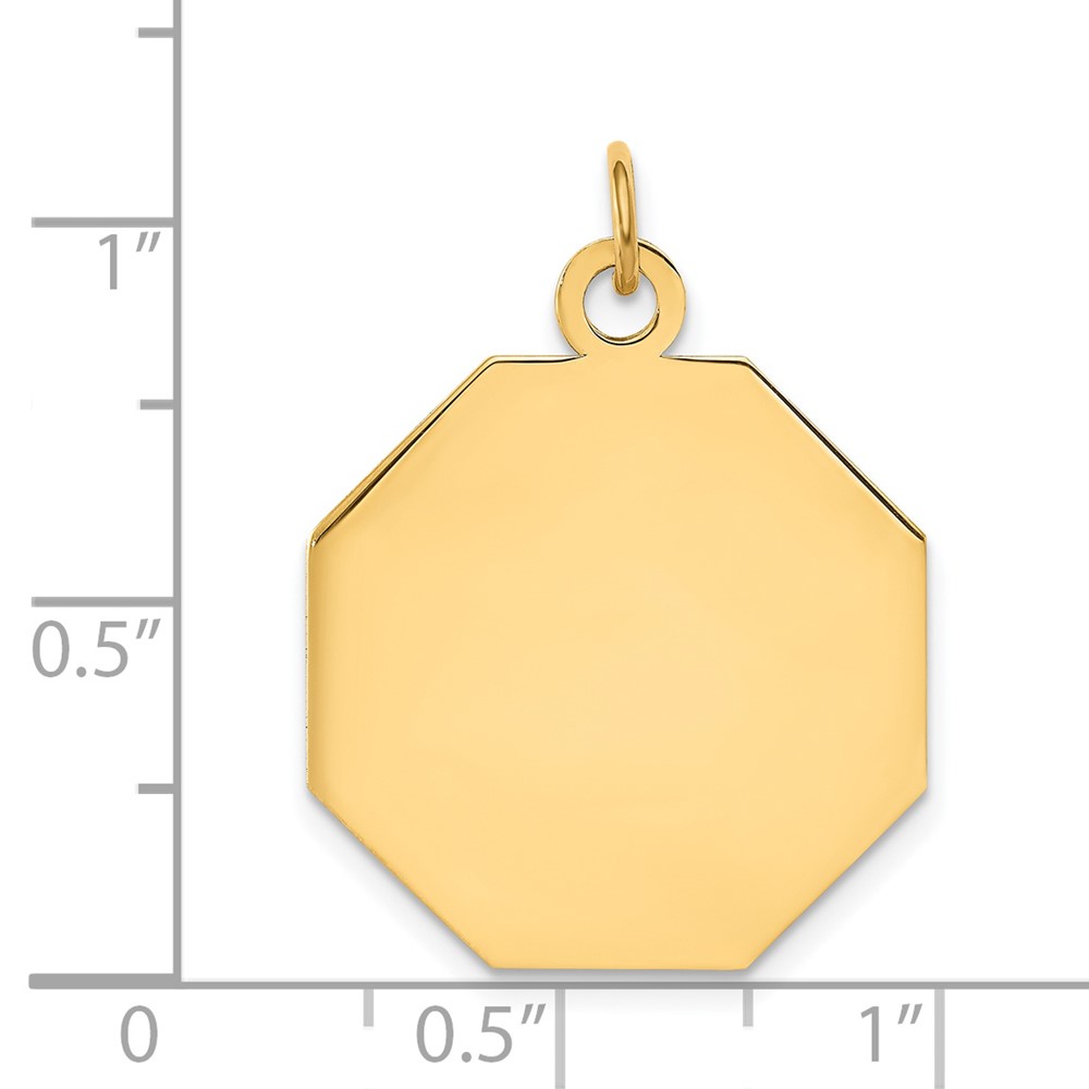 14k Plain .018 Gauge Engravable Octagonal Disc Charm (XM182/18)