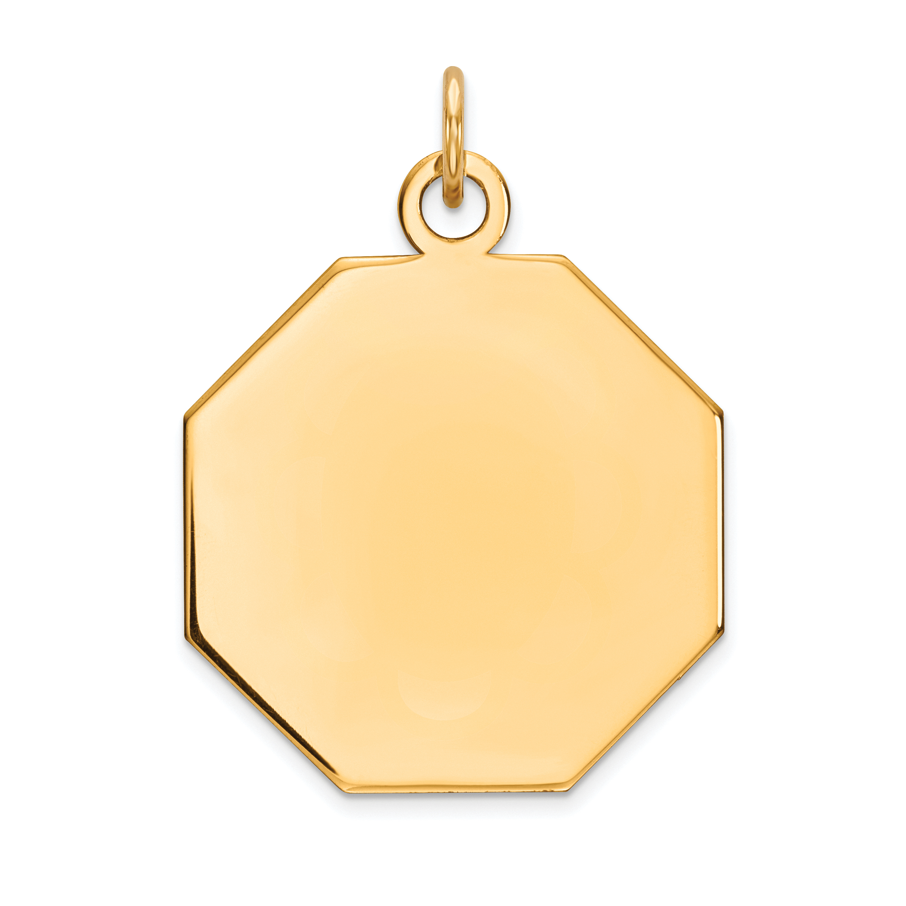 14k Plain .018 Gauge Engravable Octagonal Disc Charm (XM182/18)