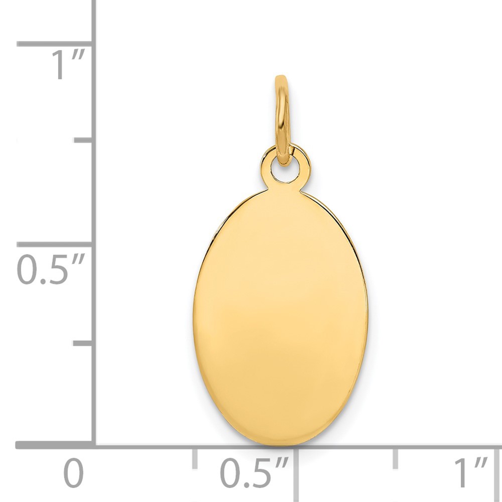 14k Plain .011 Gauge Engravable Oval Disc Charm (XM185/11)