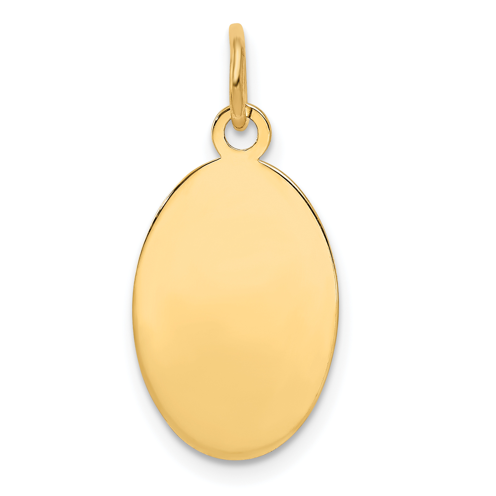 14k Plain .009 Gauge Engravable Oval Disc Charm (XM185/09)