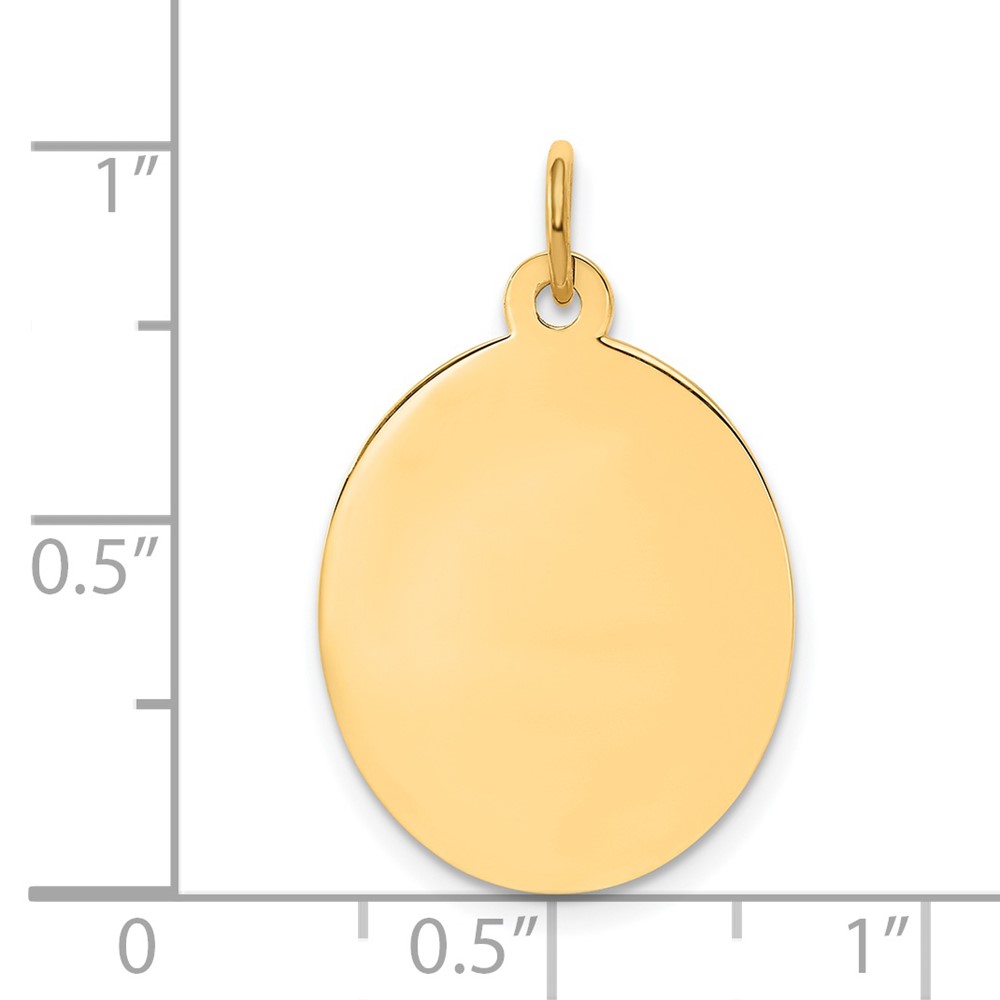14k Plain .011 Gauge Engravable Oval Disc Charm (XM186/11)