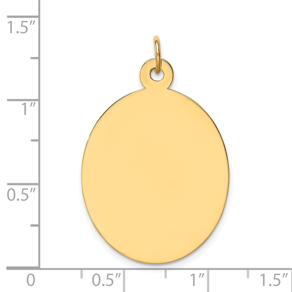 14k Plain .011 Gauge Engravable Oval Disc Charm (XM187/11)