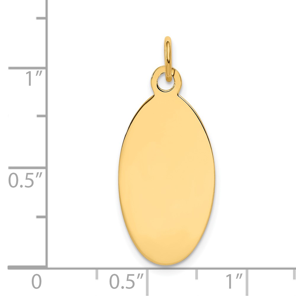 14k Plain .013 Gauge Engravable Elliptical Disc Charm (XM190/13)