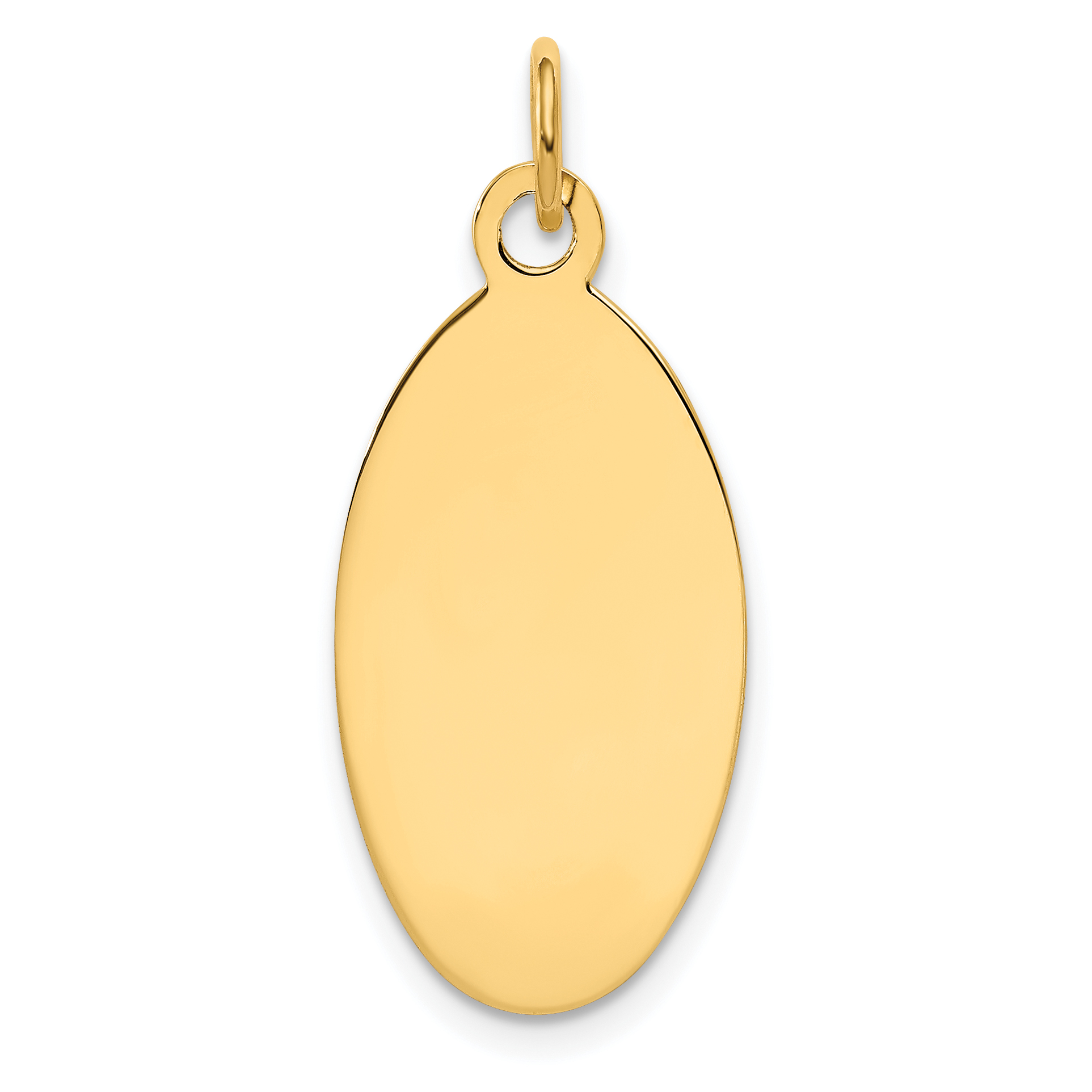 14k Plain .013 Gauge Engravable Elliptical Disc Charm (XM190/13)