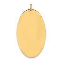 14K Plain .027 Gauge Engravable Elliptical 36x21mm Disc Charm view 3