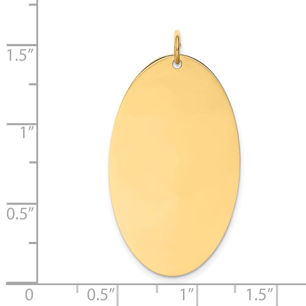 14k Plain .013 Gauge Engravable Elliptical Disc Charm (XM192/13)