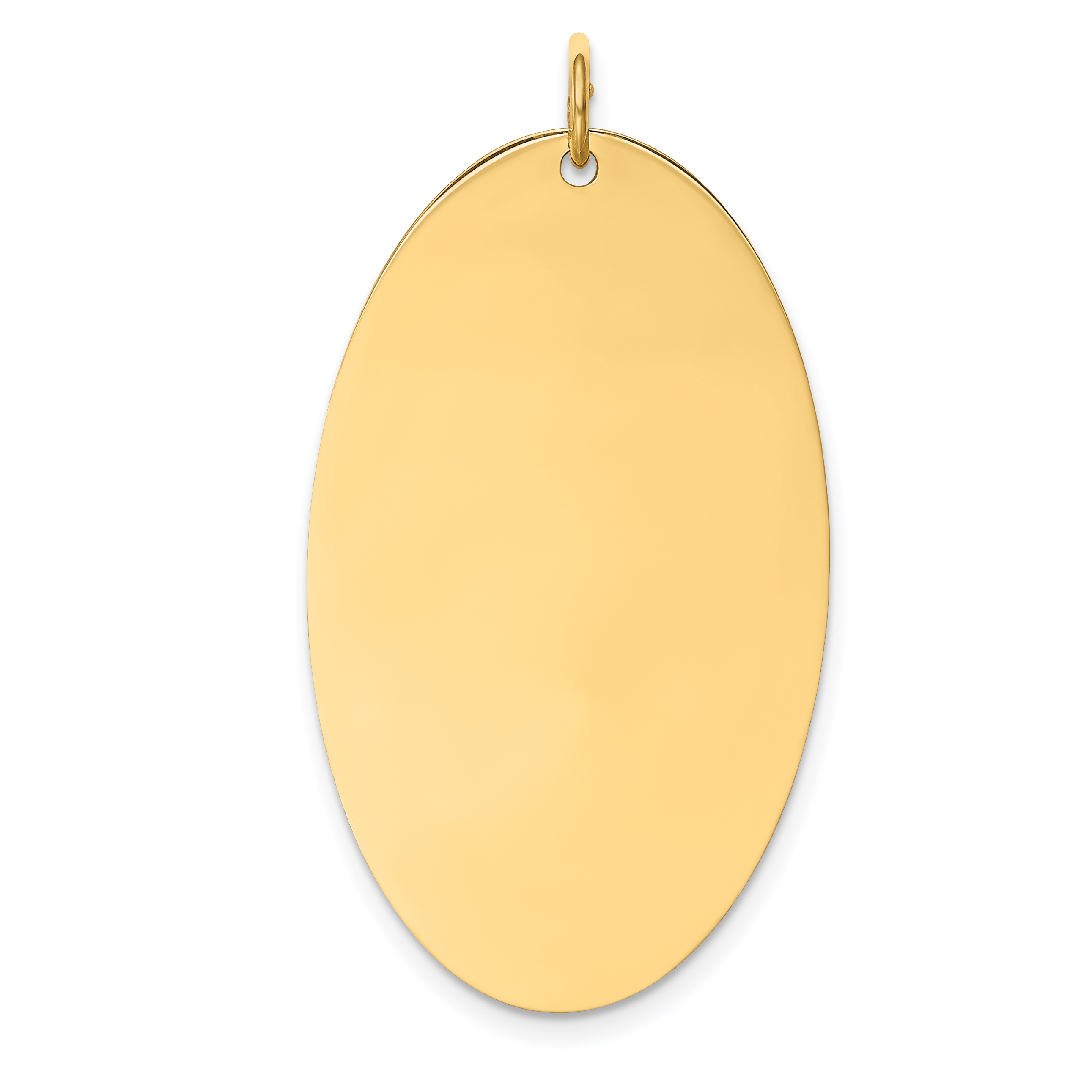 14k Plain .027 Gauge Engravable Elliptical Disc Charm (XM192/27)