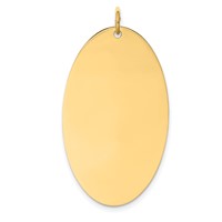 14K Plain .027 Gauge Engravable Elliptical 36x21mm Disc Charm view 1