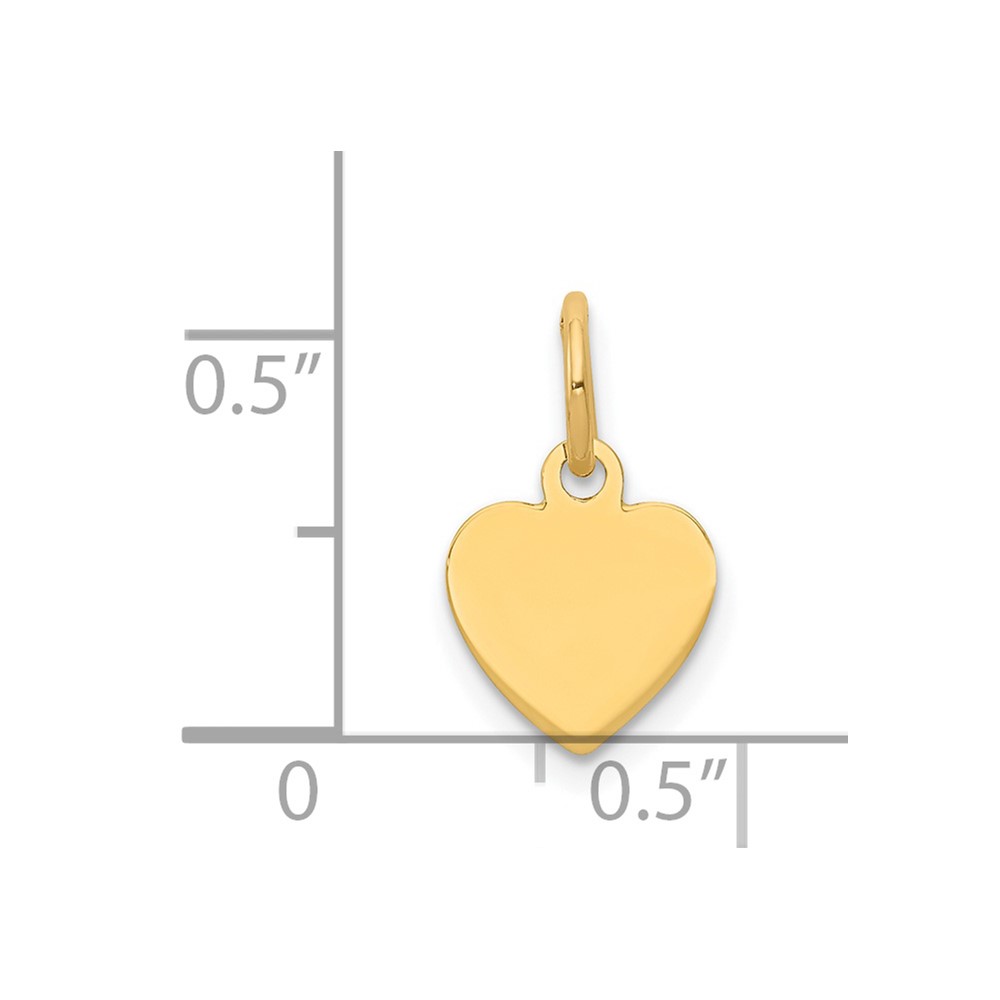 14k Plain .011 Gauge Engravable Heart Disc Charm (XM193/11)