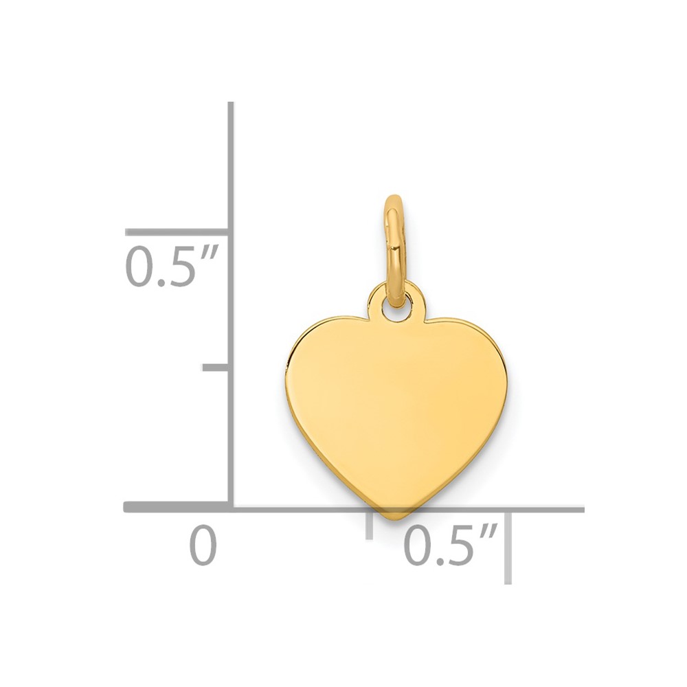14k Plain .018 Gauge Engravable Heart Disc Charm (XM194/18)