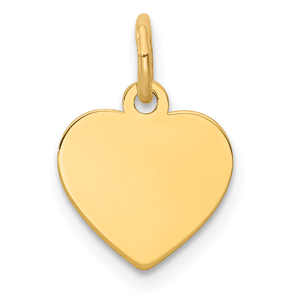 14k Plain .011 Gauge Engravable Heart Disc Charm (XM194/11)