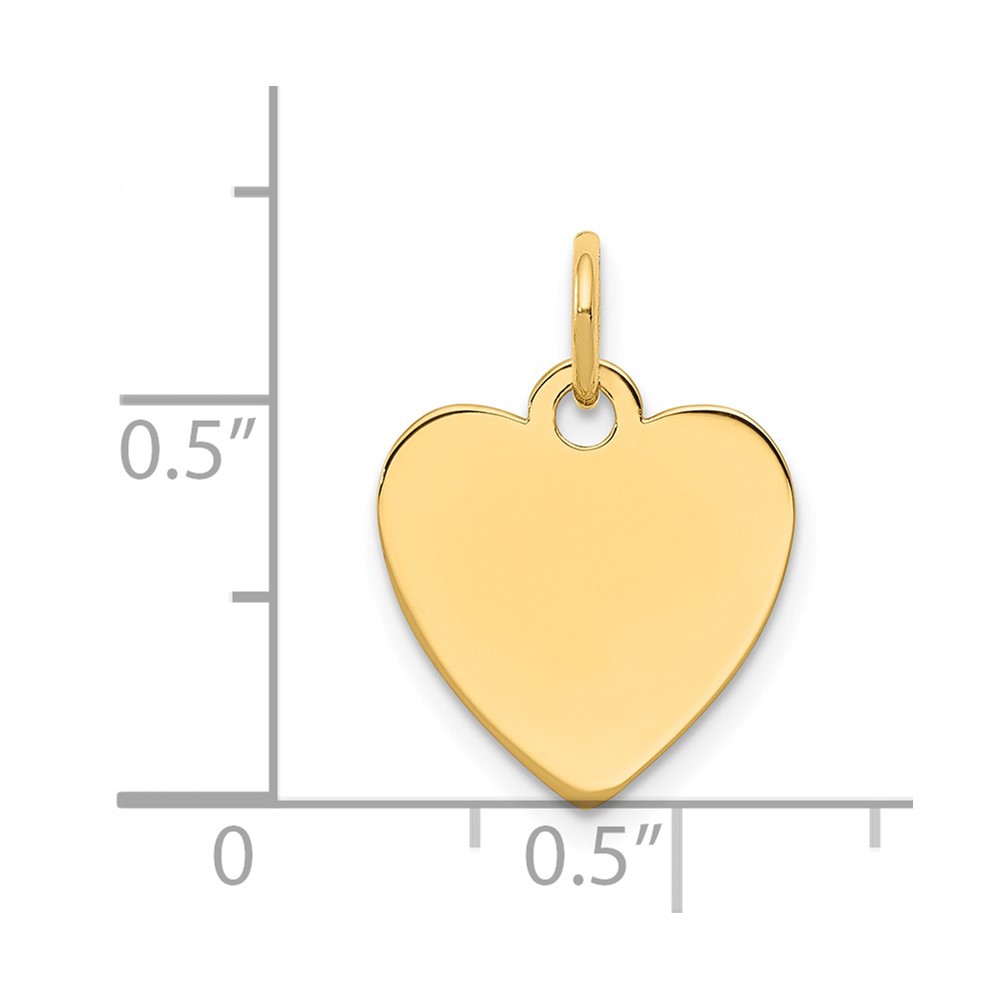 14k Plain .009 Gauge Engravable Heart Disc Charm (XM195/09)