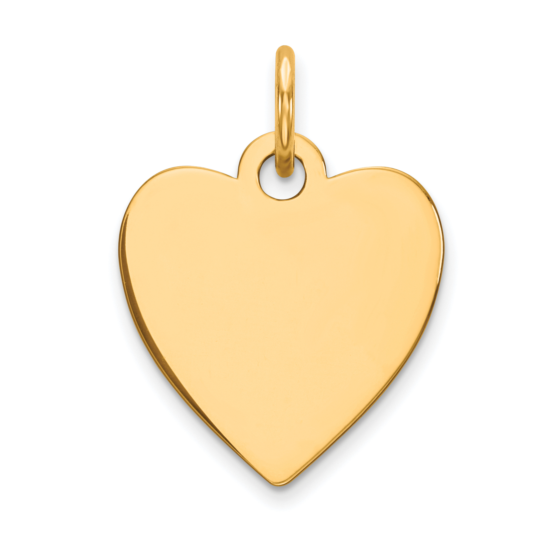 14k Plain .009 Gauge Engravable Heart Disc Charm (XM195/09)