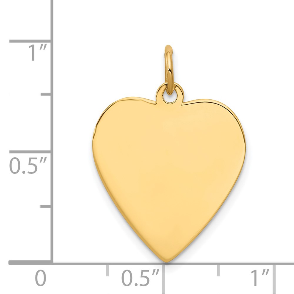 14k Plain .027 Gauge Engravable Heart Disc Charm (XM196/27)