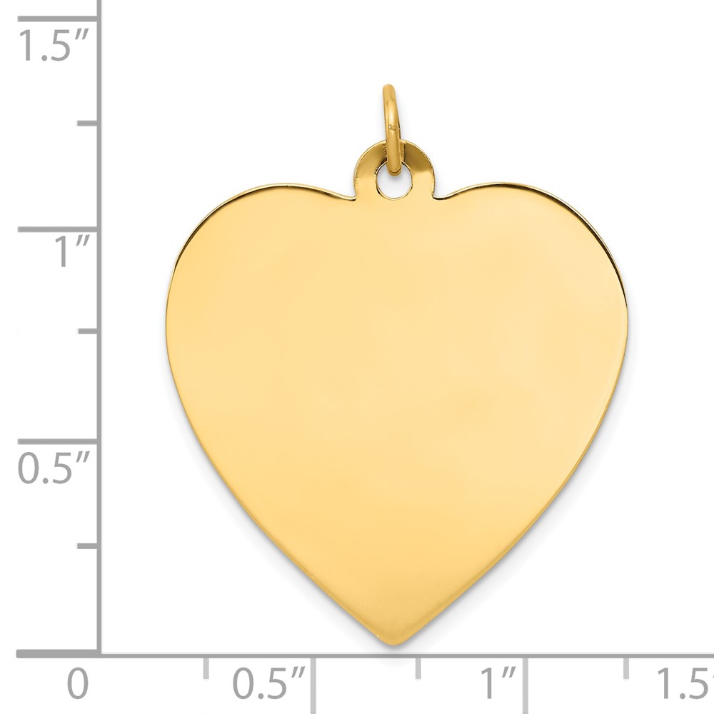 14k Plain .035 Gauge Engravable Heart Disc Charm (XM200/35)
