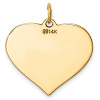 14K Plain .013 Gauge Engraveable Heart 22x24mm Disc Charm view 3