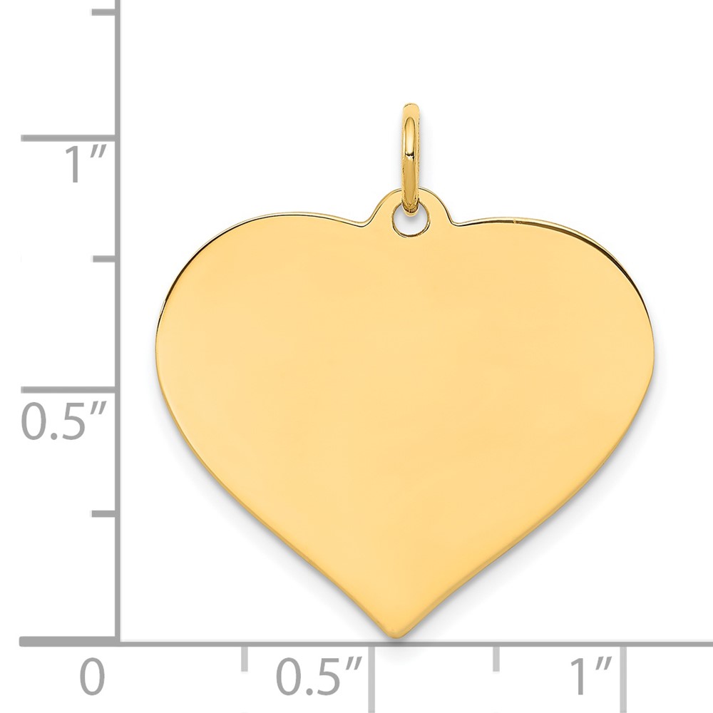14k Plain .035 Gauge Engravable Heart Disc Charm (XM202/35)