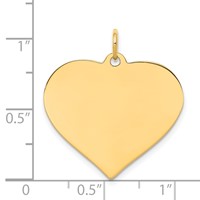 14K Plain .013 Gauge Engraveable Heart 22x24mm Disc Charm view 2