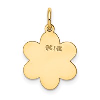 14K Plain .018 Gauge Engravable Flower 16x12mm Disc Charm view 3