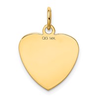 14K Yellow Gold Etched Design.027 Gauge Engravable Heart 18x 15mm Disc Charm view 3