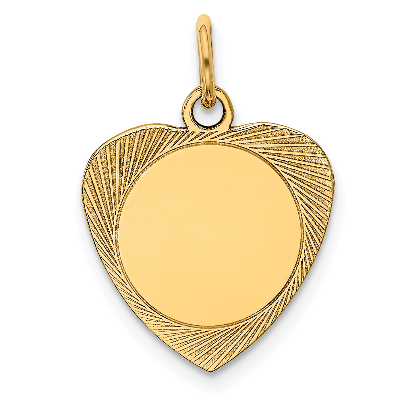 14k Etched .018 Gauge Engravable Heart Disc Charm (XM207/18)