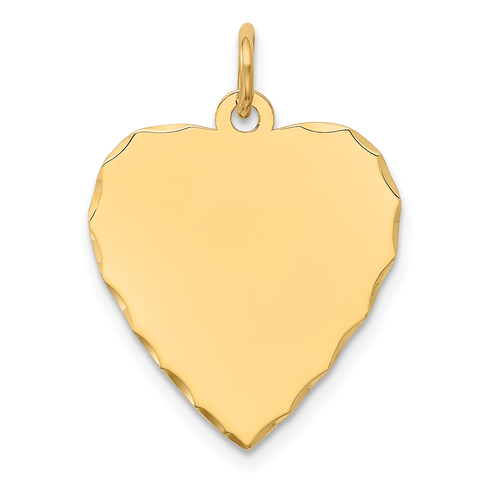 14k Etched .013 Gauge Engravable Heart Disc Charm (XM208/13)
