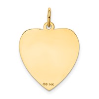 14K Yellow Gold Etched Design.018 Gauge Engravable Heart 20x 17mm Disc Charm view 3