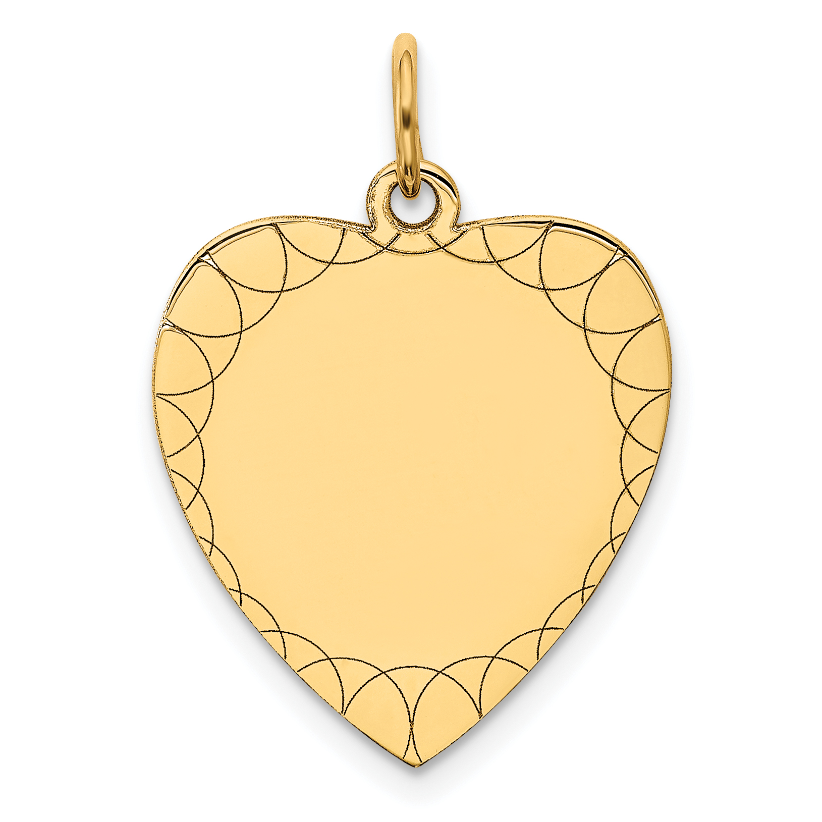 14k Etched .018 Gauge Engravable Heart Disc Charm (XM210/18)