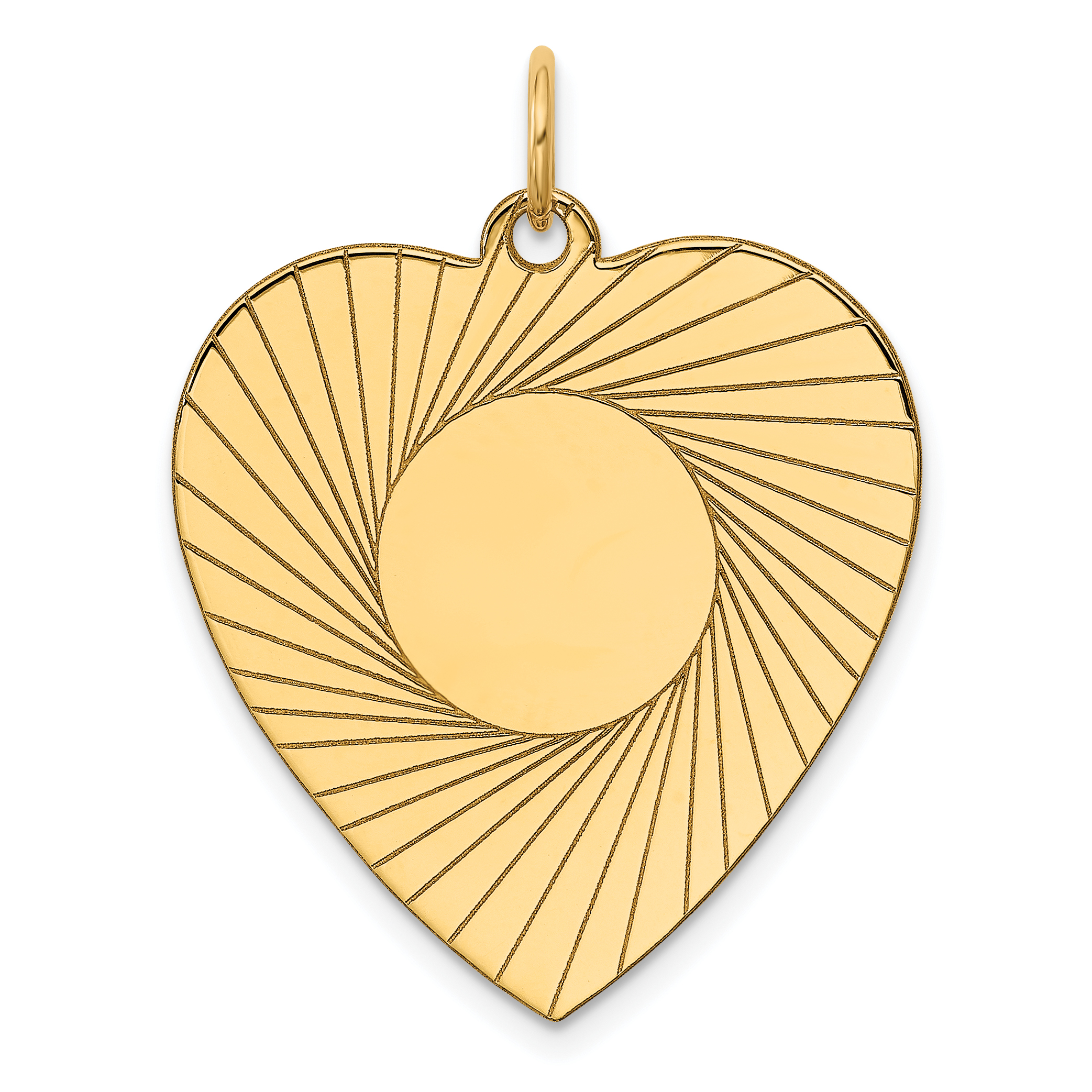 14k Etched .018 Gauge Engravable Heart Disc Charm (XM213/18)