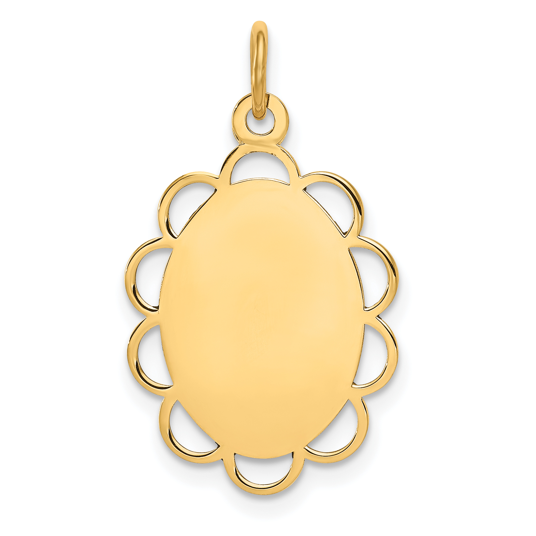 14k Plain .013 Gauge Engravable Flower Disc Charm (XM247/13)