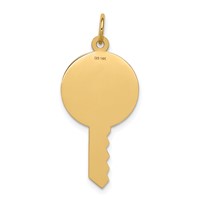 14K Plain .011 Gauge Engravable Key 28x15mm Disc Charm view 3